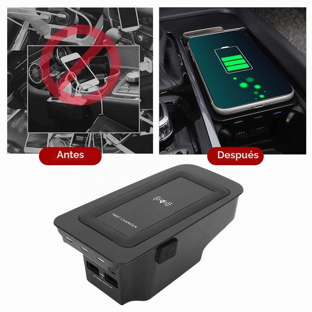 Placa de Carga del Coche, Akozon Cargador inalámbrico para automóvil Placa de Carga de inducción Apto para S60 / V60 / XC60 / S90 / V90 / XC90 15W