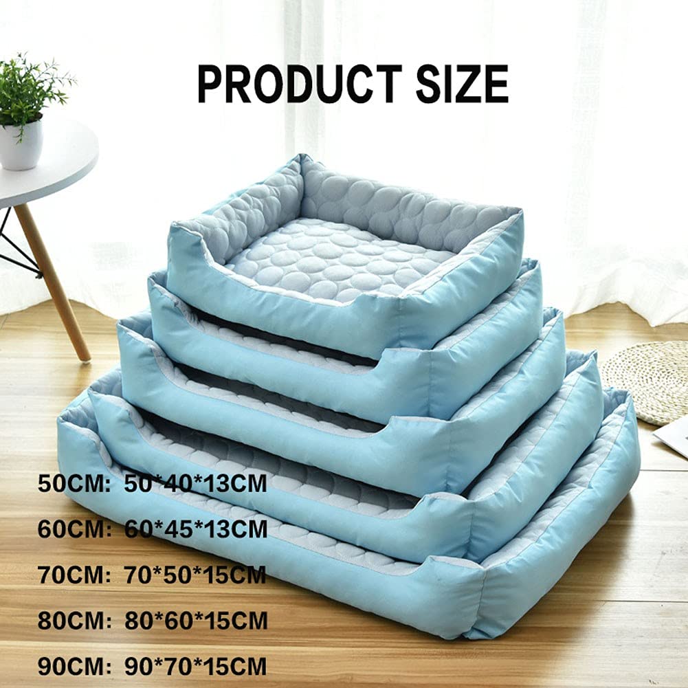 Coussin Rafraichissant pour Chien - Tapis Rafraichissant Chien - Paniers Et Mobilier pour Chiens - Idéal pour Chiens Et Chatspour Rester Au Frais Cet étéBlue-90cm