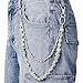 ARZASGO Punk Acrylic Crystal Chain - 2-in-1 Silver Tone Bag Chain & Pants Chain for Women, Edgy Statement Accessory for Handbags, Jeans, Streetwear Fashion