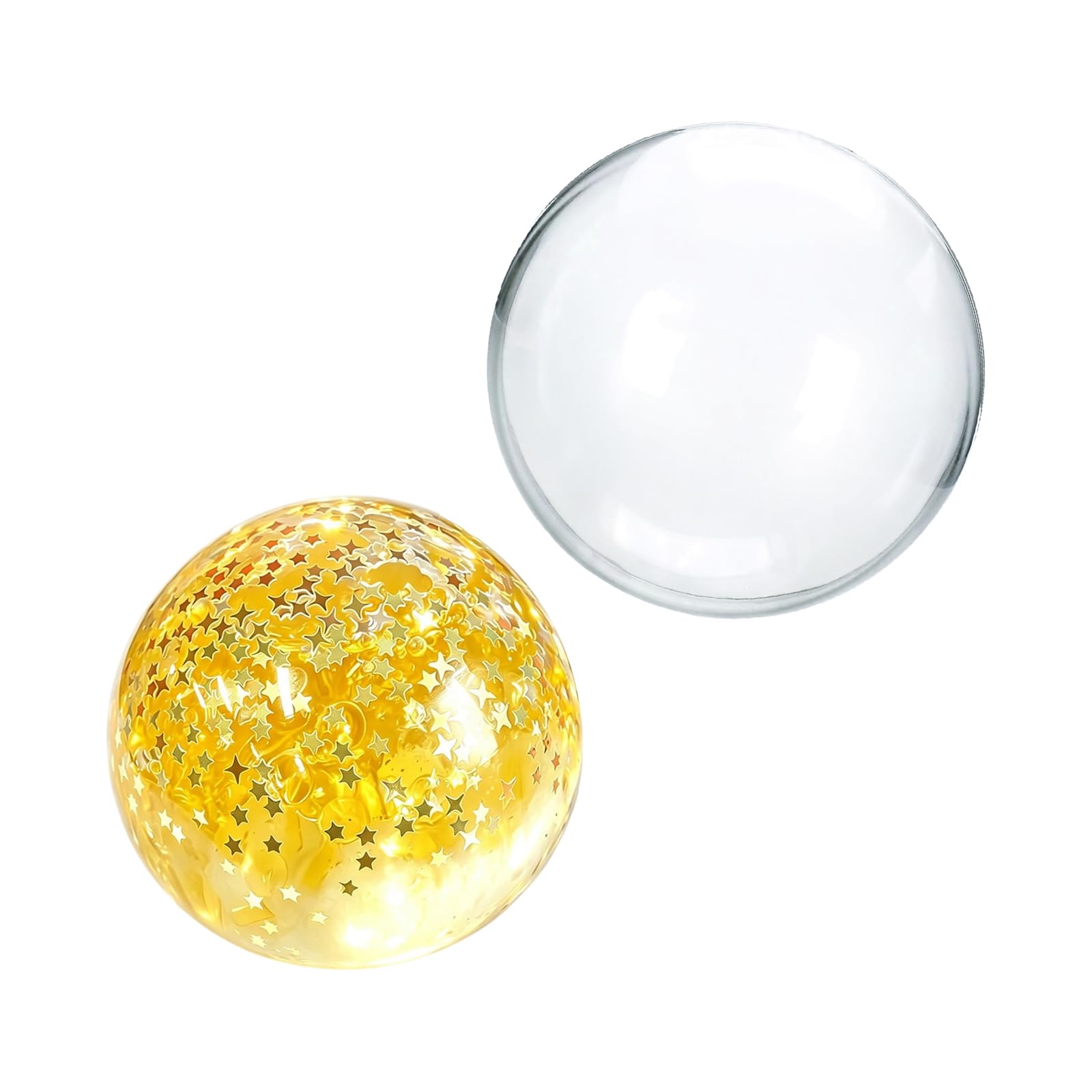 Coconut Oil Squishy,6cm Glitter Stress Ball,Transparent Squeeze Fidget Toys