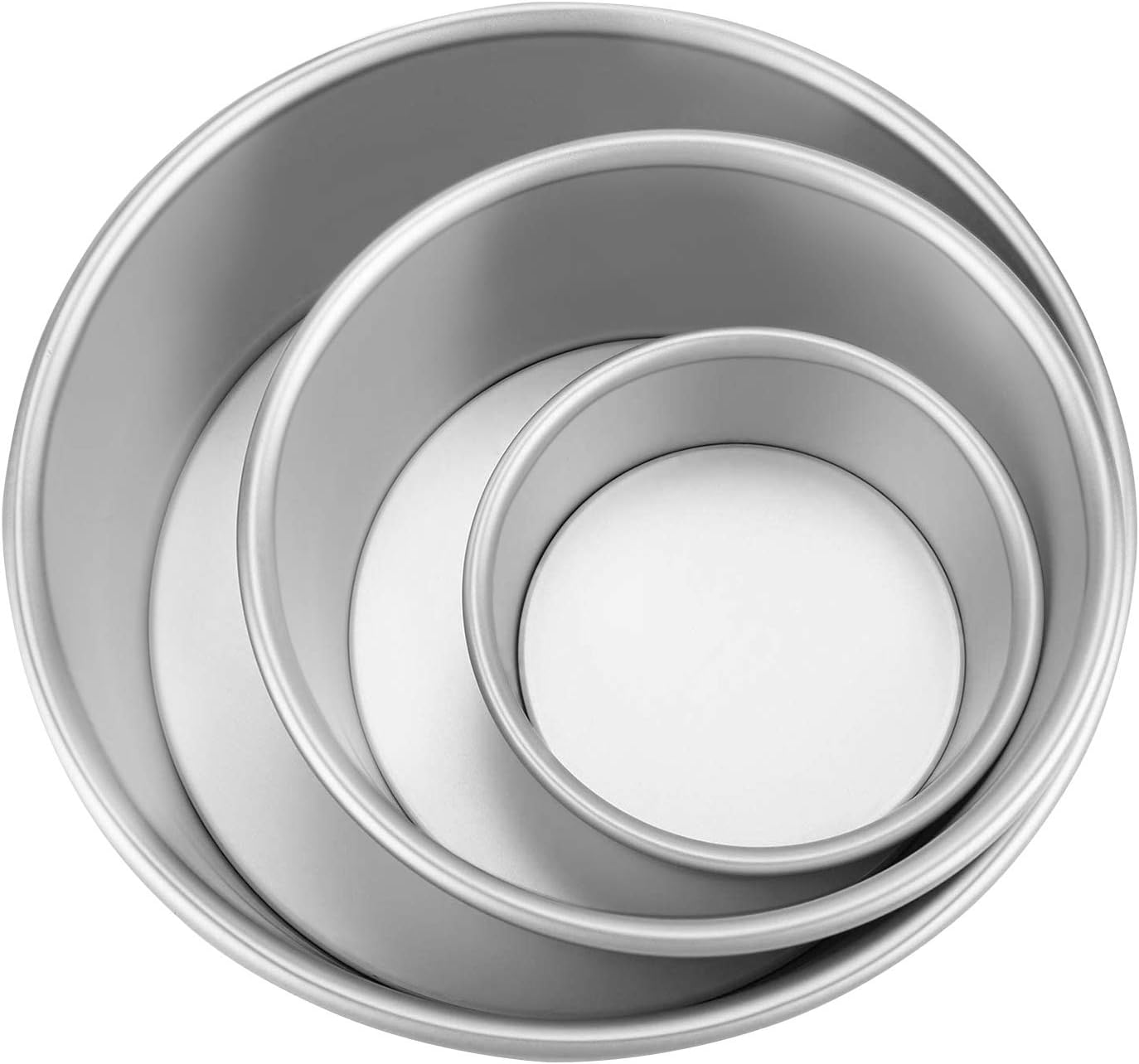 Aluminum Round Cake Pans, OAMCEG 3 PCS (4"/7"/9") Professional Nonstick & Leakproof Round Baking Pans Layer Cake Pans Tin Set with Removable Bottom for Birthday Wedding Tier Cake