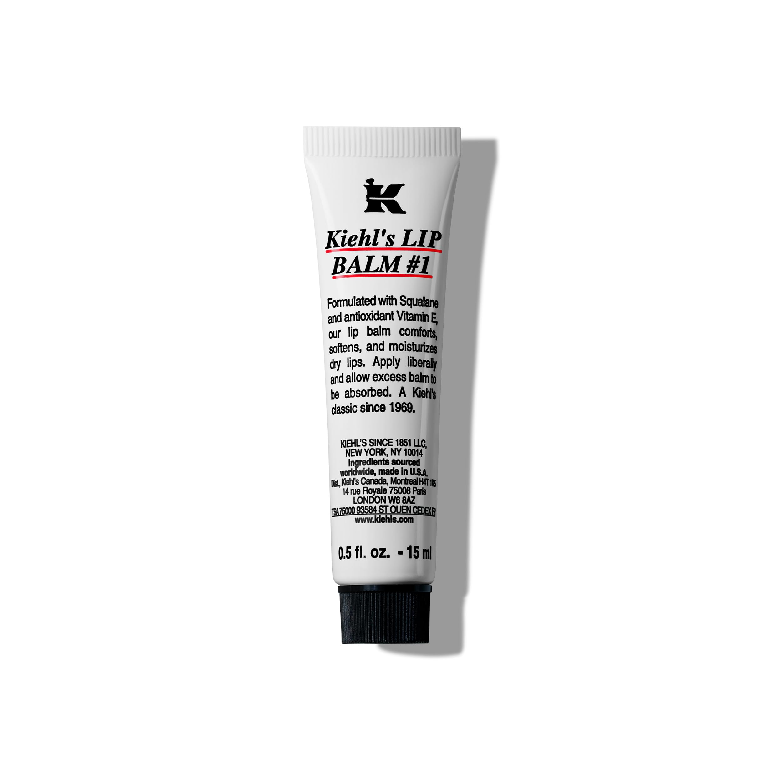KIEHL'S Lip Balm #1, 15 ml, schützender und regenerierender Lippenbalsam für trockene, rissige und spröde Lippen, Lippenpflege mit wertvollen Ölen und Vitaminen