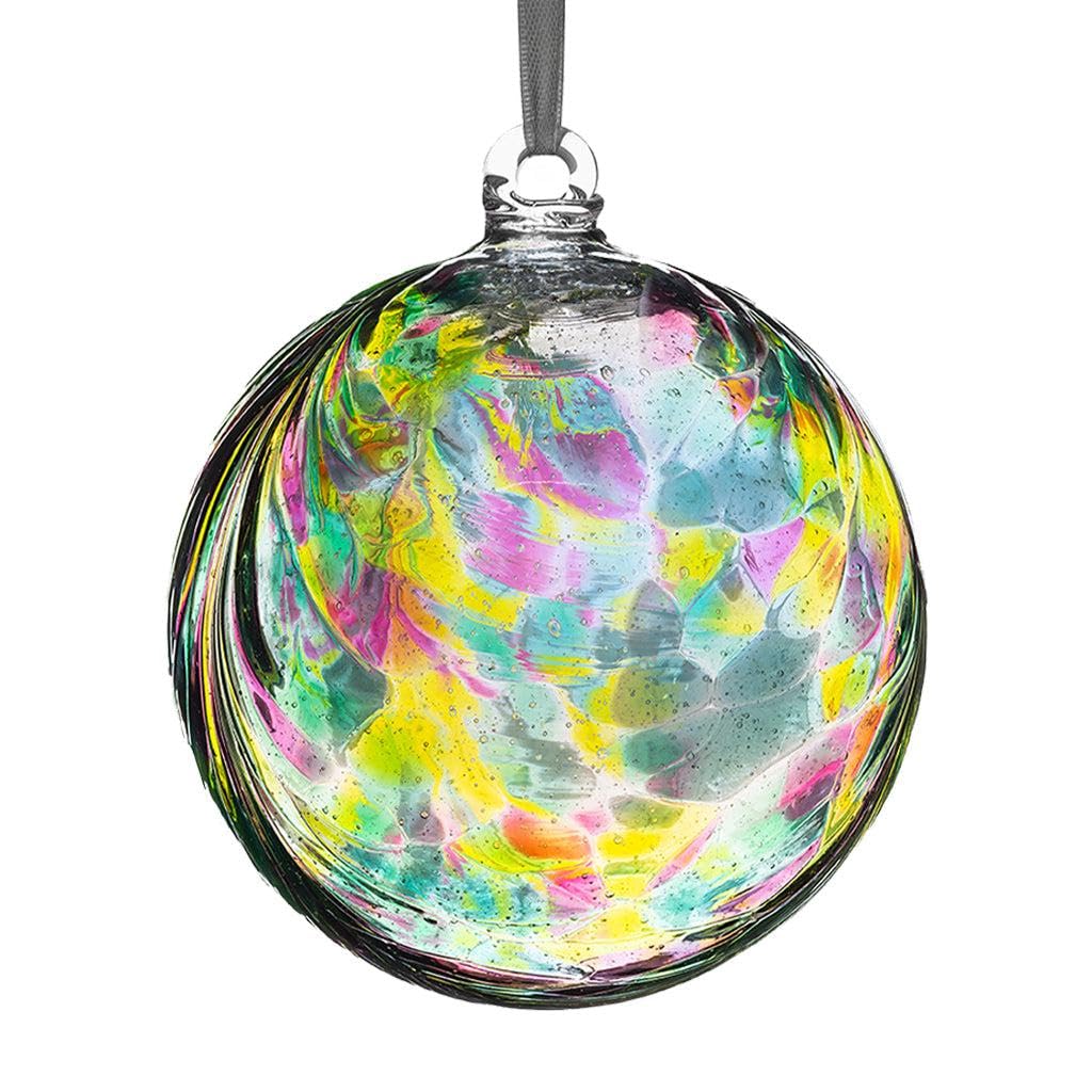 Sienna Glass Light 10Cm Friendship Ball - Feather Design - Hummingbird