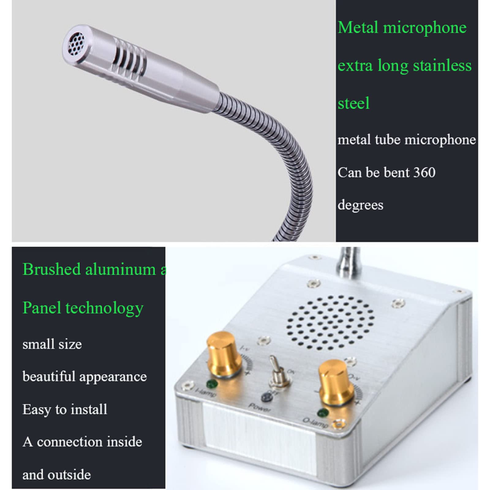 FANOYA Walkie-Talkie Finestra Bidirezionale con Scocca -Piccolo Altoparlante per Ospedali, Stazioni, Sportelli, Biglietteria, Ristoranti, Mense