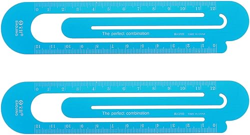 Miniatura 1 de HARFINGTON 2 piezas de regla recta de 4.7 in para marcapáginas métrica, regla de metal de aleación de aluminio en ambos lados, herramienta de escala