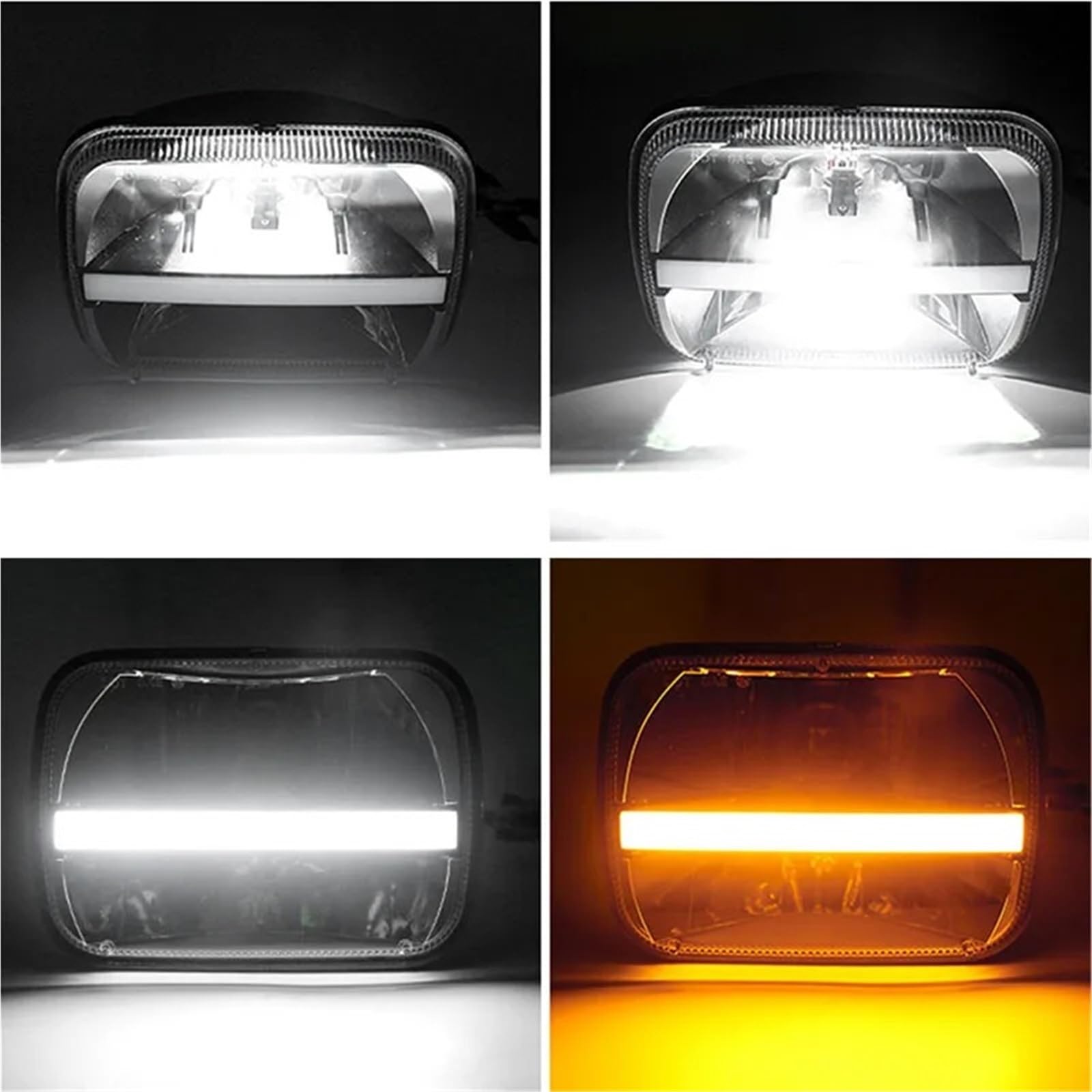 Per Jeep PER Wrangler YJ PER Cherokee XJ Faro Quadrato 5x7 6X7 Pollici Proiettore LED Con Segnale Trun DRL Fanale Anteriore