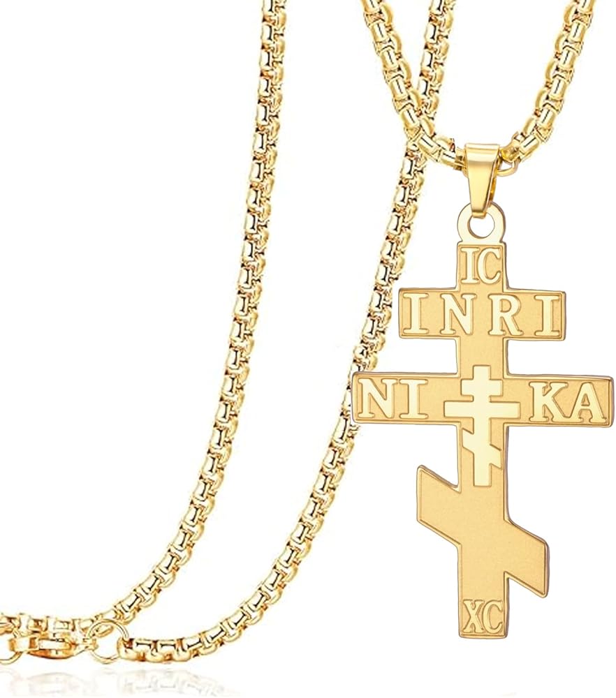 Russian Orthodox Cross Necklace IC XC NIKA Eastern Cross Jesus Russian Orthodox Cross Necklace IC XC NIKA Eastern Cross Jesus