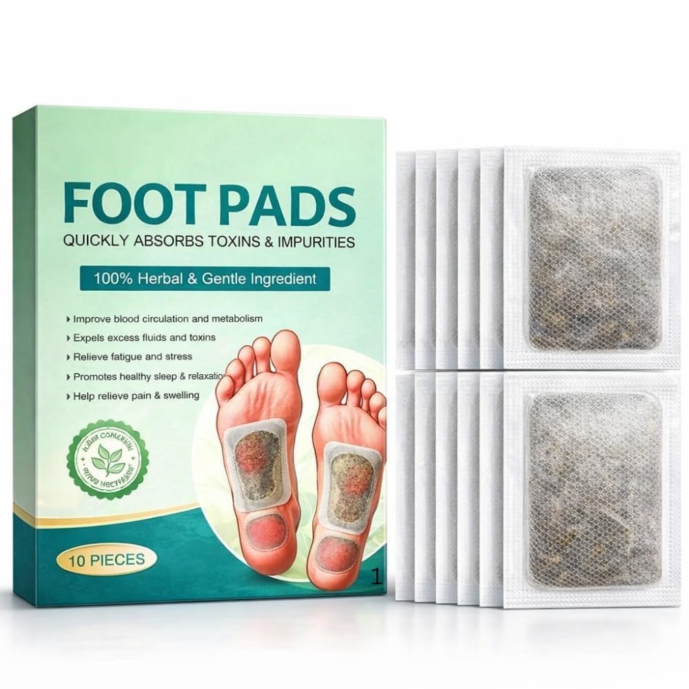 Detox Organic Foot Pads with Natural Ginger & Bamboo Vinegar | Herbal Adhesive Foot Patch for Stress Relief, Toxin Removal, Better Sleep & Daily Wellness (Night Use Foot Pads) (Pack Of 30)-image-28