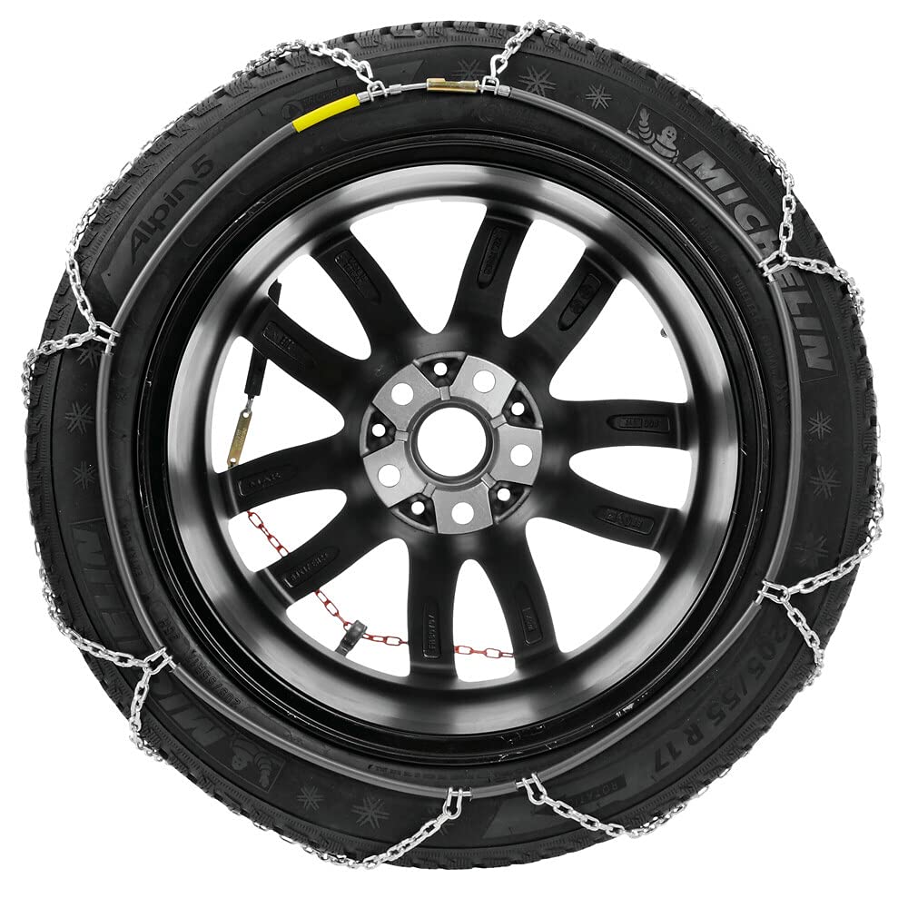 CATENA DA NEVE PER AUTO RUOTA 145/65 15" CERCHIO 15" COPPIA DI CATENE PER PNEUMATICI AUTO MAGLIA 9MM OMOLOGATE SU STRADA GHIACCIO CAVO IN ACCIAIO ANTIRUGGINE