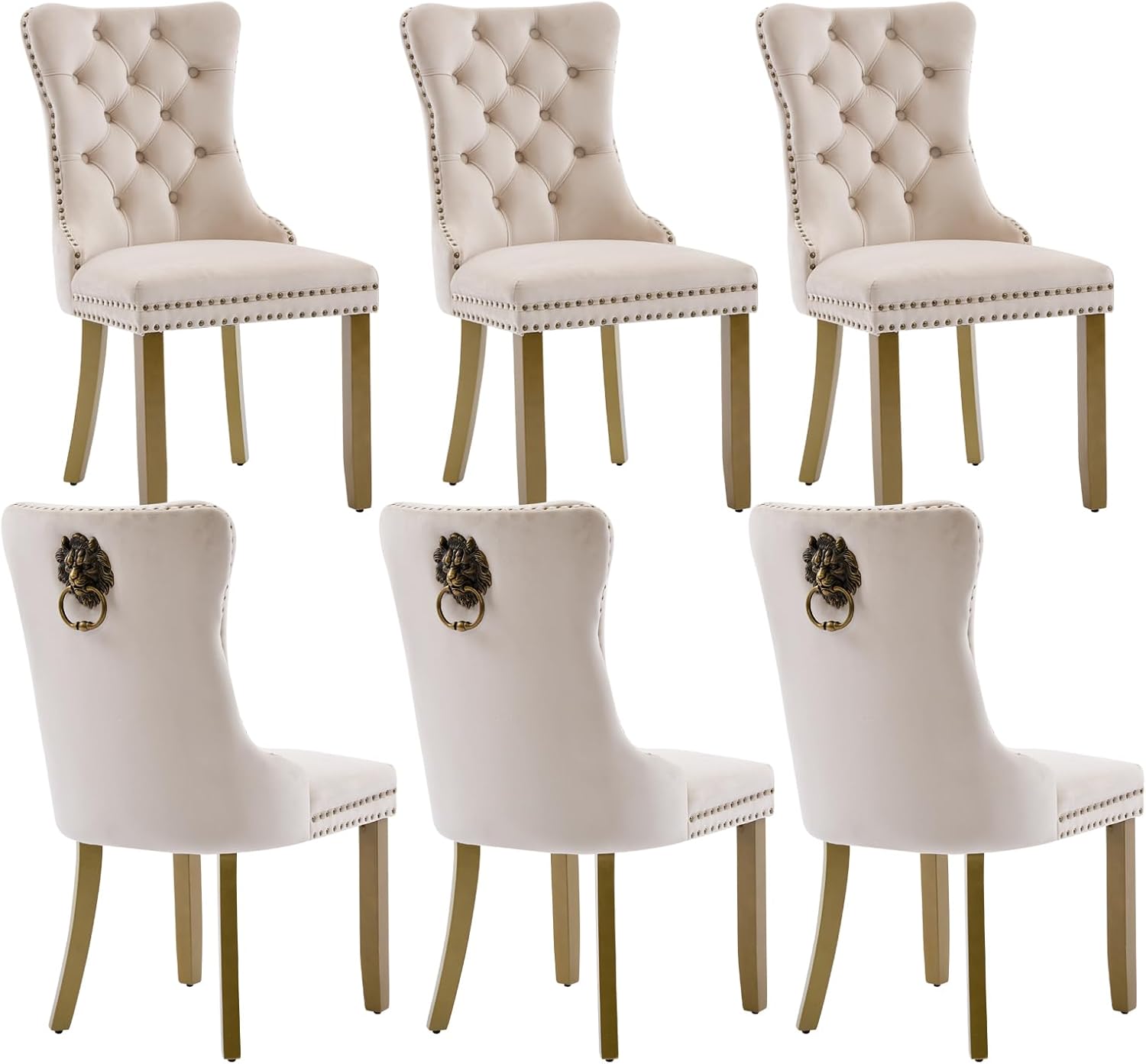 Velvet Dining Chairs Set of 6, Modern Tufted Dining Room