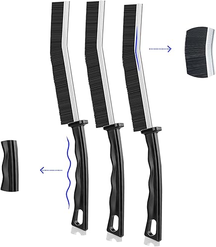 Miniatura 7 de Cepillo de limpieza de hendiduras, cepillo multifuncional de cerdas duras para limpieza de hendiduras, cepillo de lechada de limpieza de hendiduras,