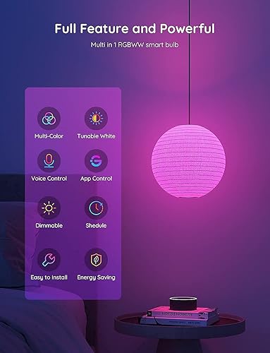 Miniatura 7 de Govee Bombillas inteligentes bombillas regulables RGBWW que cambian de color funcionan con Alexa y Google Assistant no requiere concentrador