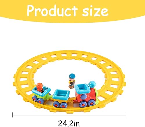 Miniatura 6 de Tren de juguete, juguetes musicales de tren eléctrico, juego de tren eléctrico para niños, pistas de tren, adecuado para niños de 12 a 18 meses,