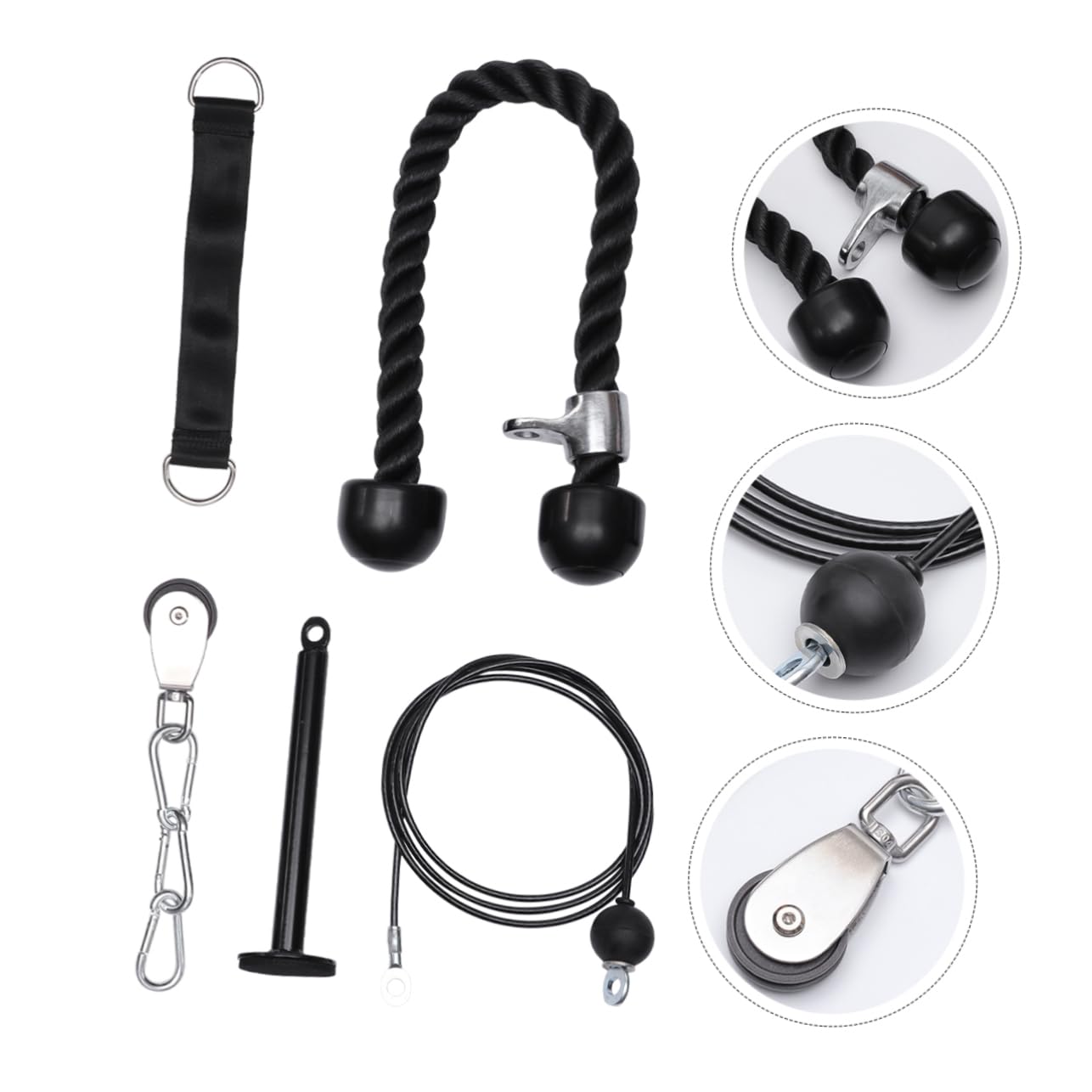 ibasenice Equipo de extensión de tríceps Duradero para Equipo de Fitness en casa Hombro con Entrenador de Brazos Duradero de polea de Brazo Profesional Metal
