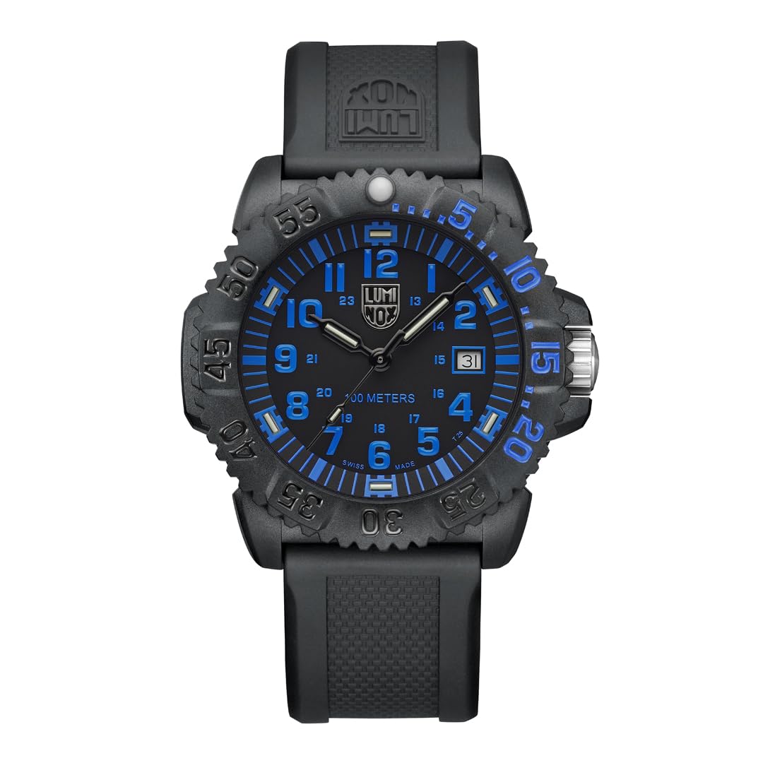 Luminox - Sea Lion 44 mm męski zegarek na rękę | SKU 2059.2 | obudowa i luneta CARBONOX | szwajcarski mechanizm kwarcowy Ronda 515 | trwała jasność 25 lat | wodoszczelność 100 m | czarna silikonowa