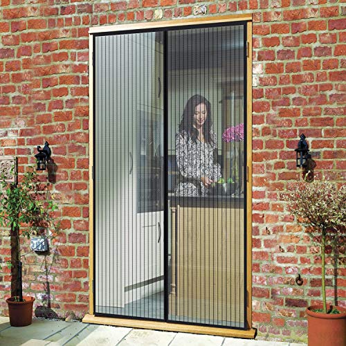 Preisvergleich Produktbild MENGH Fliegengitter Balkontür 120x205cm, Automatisches Schließen Insektenschutz für, Magnetverschluss, Fliegengitter Magnetvorhang für Türen, für Flure / Türen - Schwarz