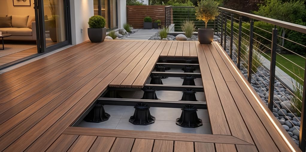 Adjustable Deck Support Pedestals, Heavy‑Duty Leveling Supports for Low‑Clearance Decking & Pavers, 1‑1/4" to 2" Height, Model H1, 12 Pack (12, 1-1/4 to 2 Inch)