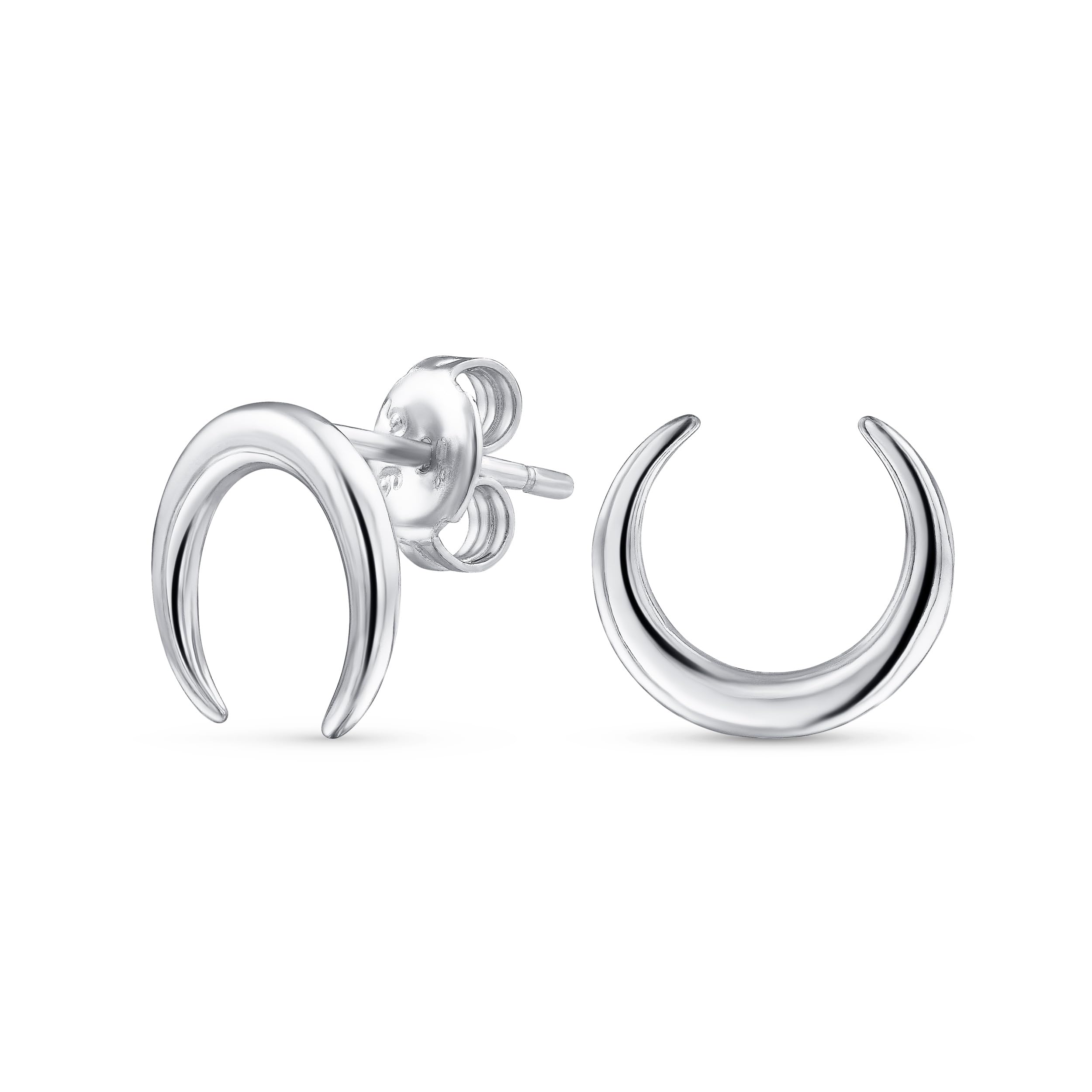 Bling JewelryWestern Jewelry Boho Tribal Style Mother Of Pearl Turquoise Black Onyx Horn Crescent Luna Waning Half Moon Pendant Necklace Earrings For Women Teen .925 Sterling Silver