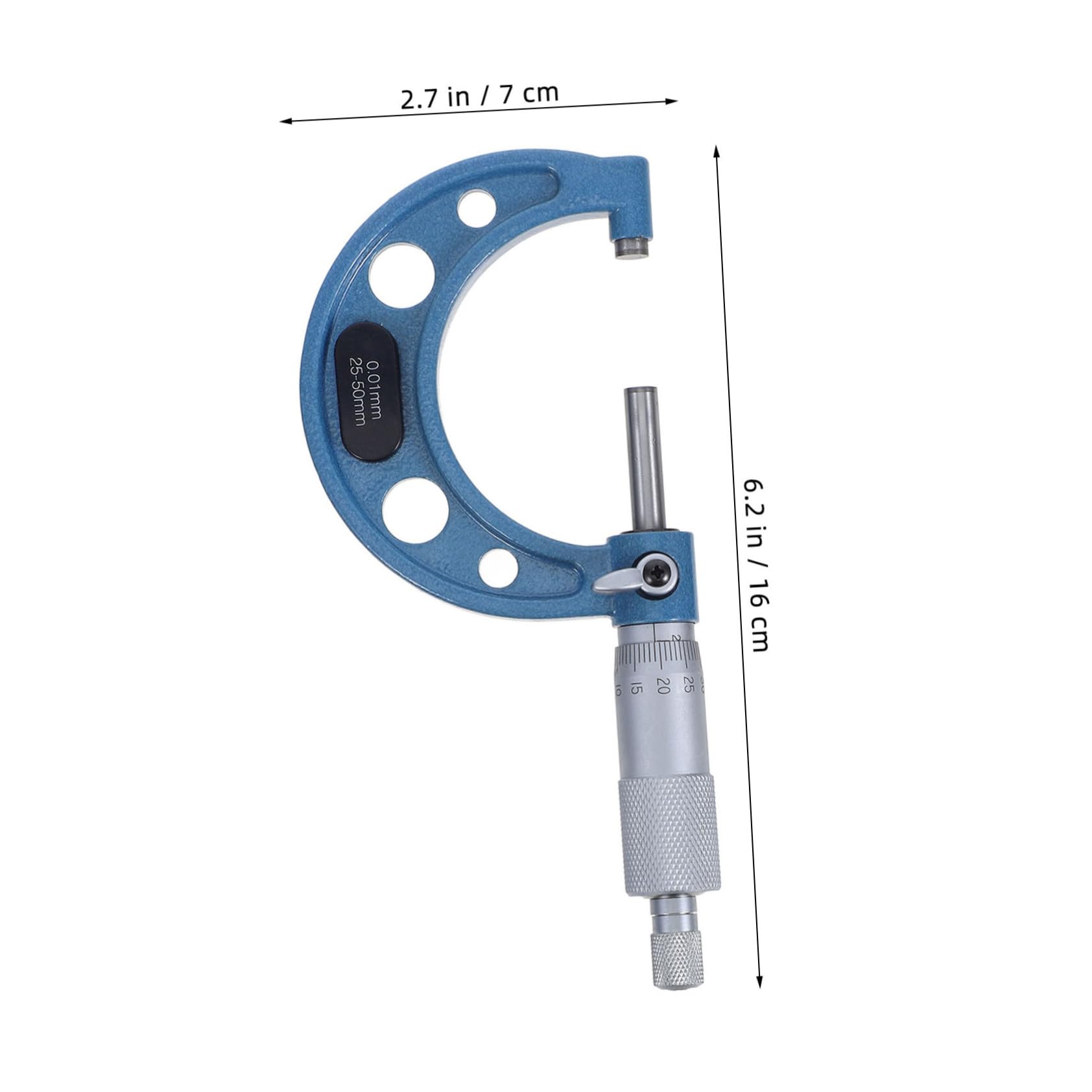 ABOOFAN Micrometro Esterno in Acciaio Inox, Graduazione 0,01mm, Campo 25-50mm, Strumento di Misurazione Preciso per Officina e Controllo Qualità