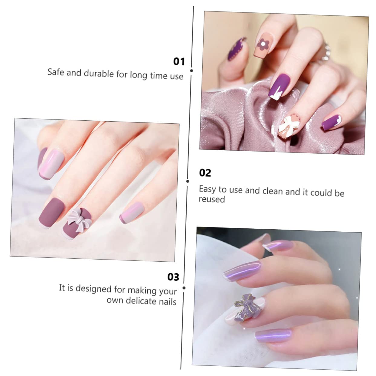 EXCEART 15pezzi Stampi Silicone Per Unghie Artistiche Molds Per Manicure Creativa Strumenti Per Decorazioni Unghiali Eleganti e Riutilizzabili