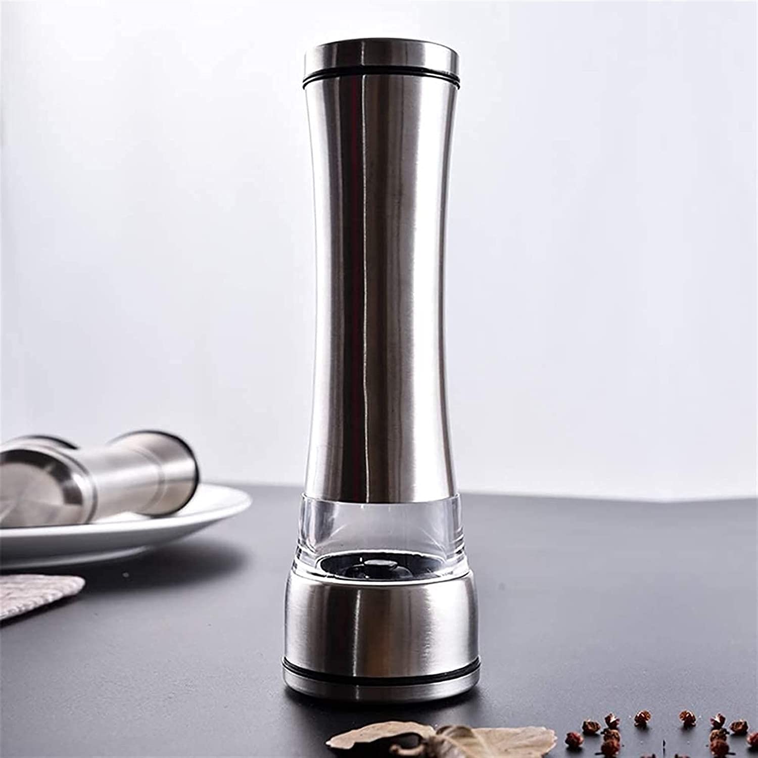 Edelstahl Salz- und Pfeffermühle Set -Einstellbare Keramik Seesalz Grinder & Pfeffermühle-hohe Glas Salz- und Pfefferstreuer