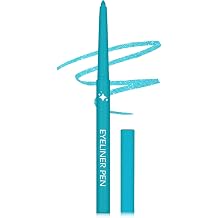 Glitter Sky Blue Eyeliner Pencil, Glitter Gel Eyeliner Pencils, Waterproof Smudge Proof Long-Lasting Metallic Waterline Eye Liner, Precision Retractable Shine Pen for Mature Women Girls Eye Makeup-06