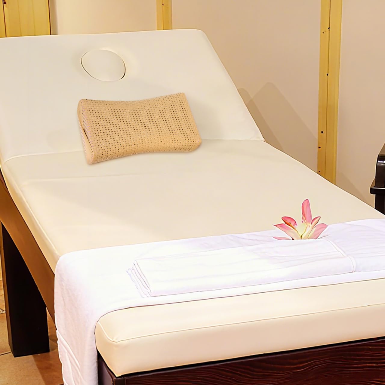 iplusmile Almohada de sauna, almohada de sauna de ratán simulado, almohada de descanso para el cuello, accesorios de sauna, reposacabezas para relajarse en casa, gimnasio, saunas, spa, spas, salas de
