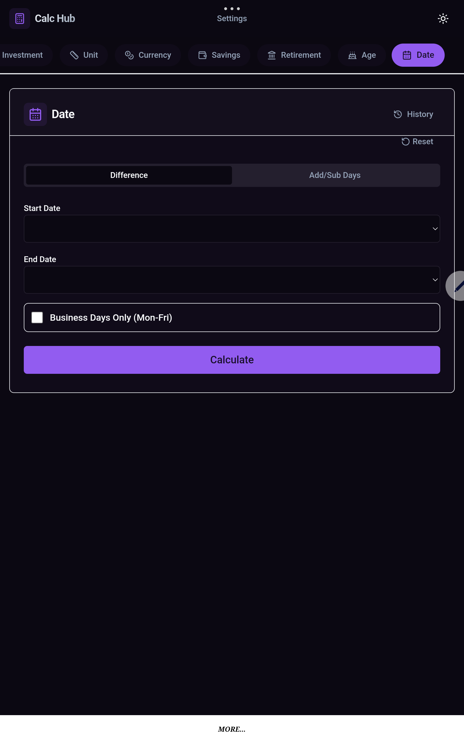 Aplicación Calc Hub - Multi Calculator en Amazon Appstore