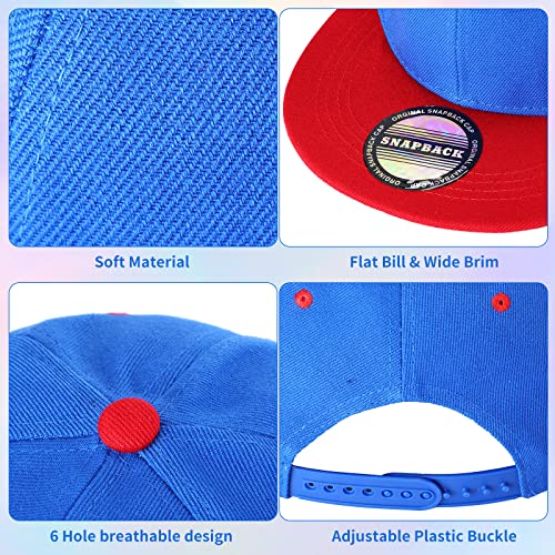 20 Pack Classic Snapback Hat Cap Hip Hop Style Hat For Youth Men Baseball Cap Flat Brim Blank Solid Color Adjustable Size (Vivid Color) #TOP2