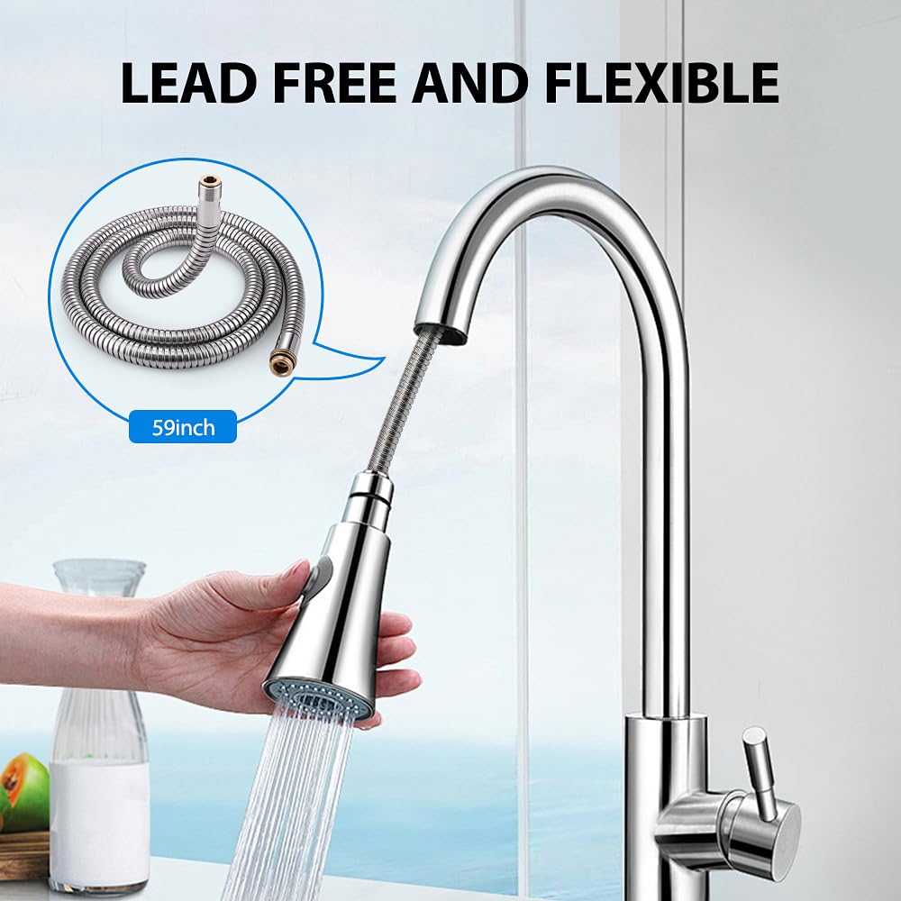 Manguera De Repuesto Para Grifo Grohe | Compatible Con Ladylux, K4, K7, Alira Y Más | 150 Cm | Acabado Cromado Starlight | Con Certificación Alimentaria