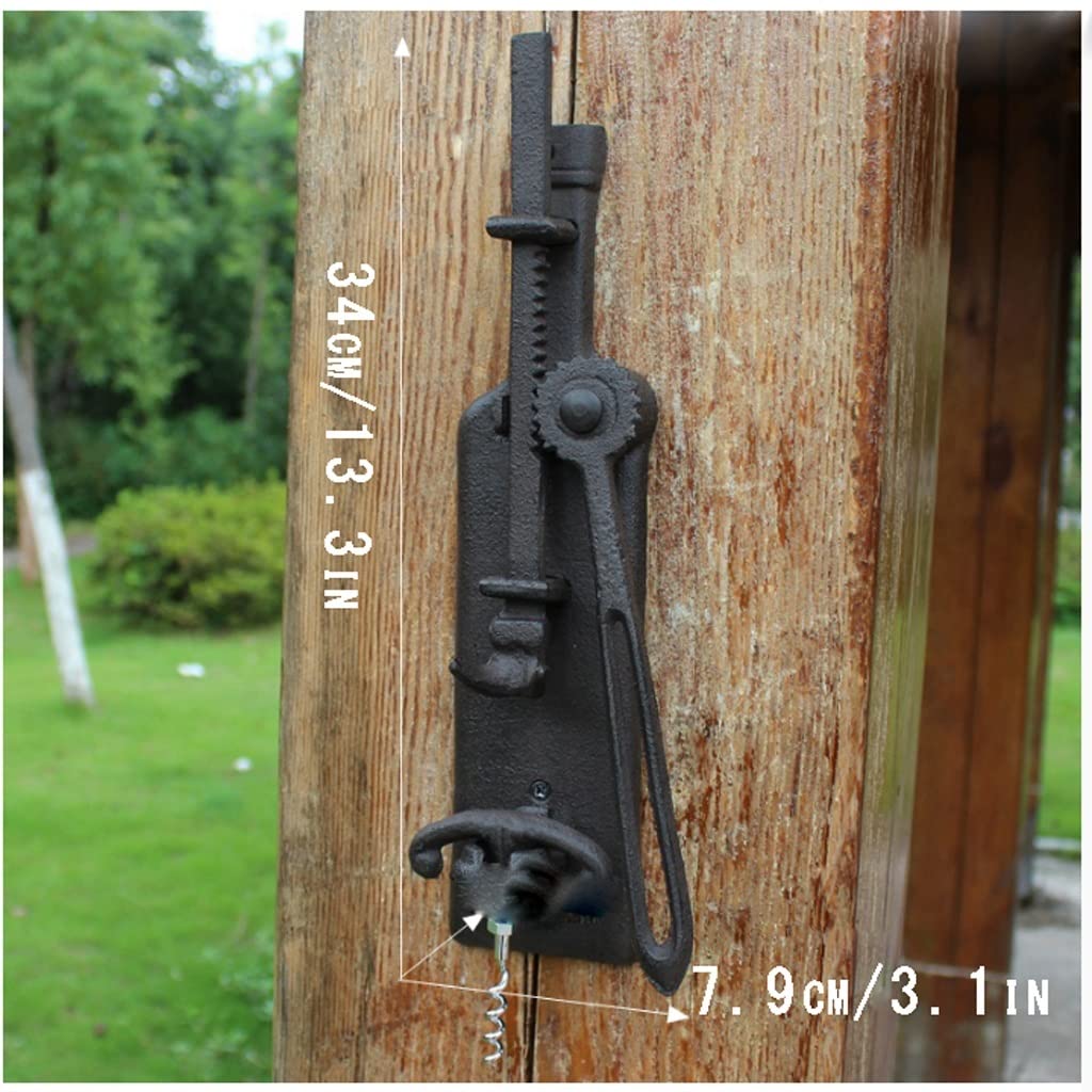 Korkenzieher im europäischen Stil Gusseisen Weinöffner Vintage Handwerk Dosenöffner Große Wandbehang Exquisiter Flaschenöffner