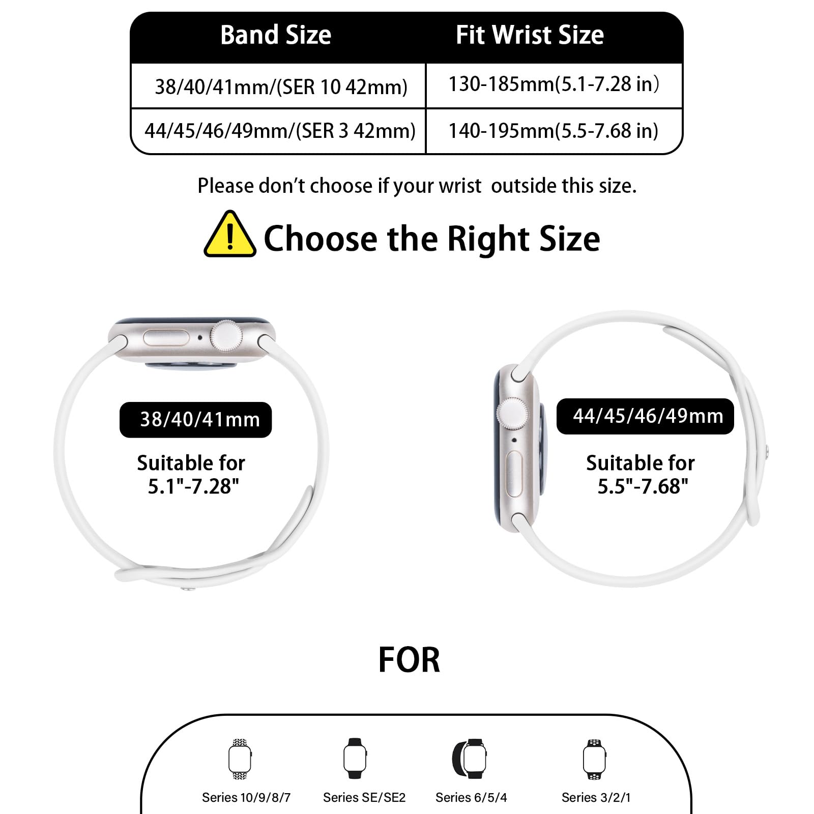 Bracelet en silicone compatible avec Apple Watch 41 mm, 38 mm, 40 mm, 46 mm, 45 mm, 42 mm, 44 mm, bracelet de rechange sport fin pour iWatch Series 11 10 9 8 7 6 5 4 SE Ultra 3 2