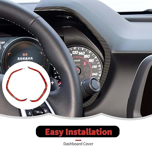 Miniatura 4 de RT-TCZ Cubierta de fibra de carbono para salpicadero, marco de velocímetro, decoración interior accesorios para Chevrolet Chevy Camaro 2016-2023