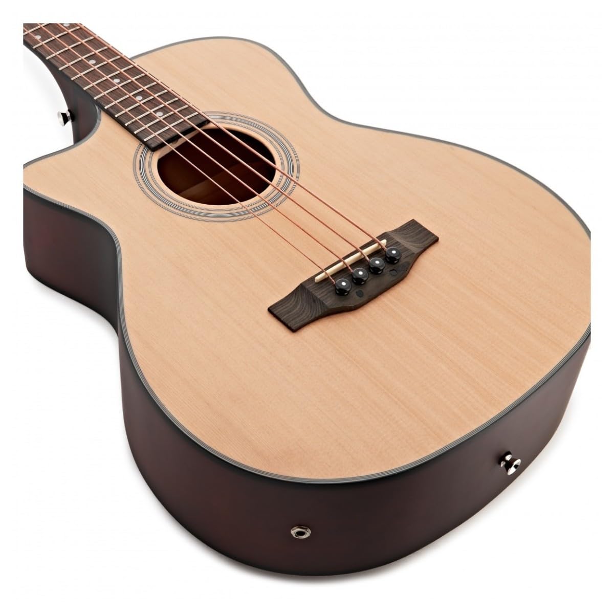 Gear4music AB100 Guitare basse acoustique pour gaucher Naturel