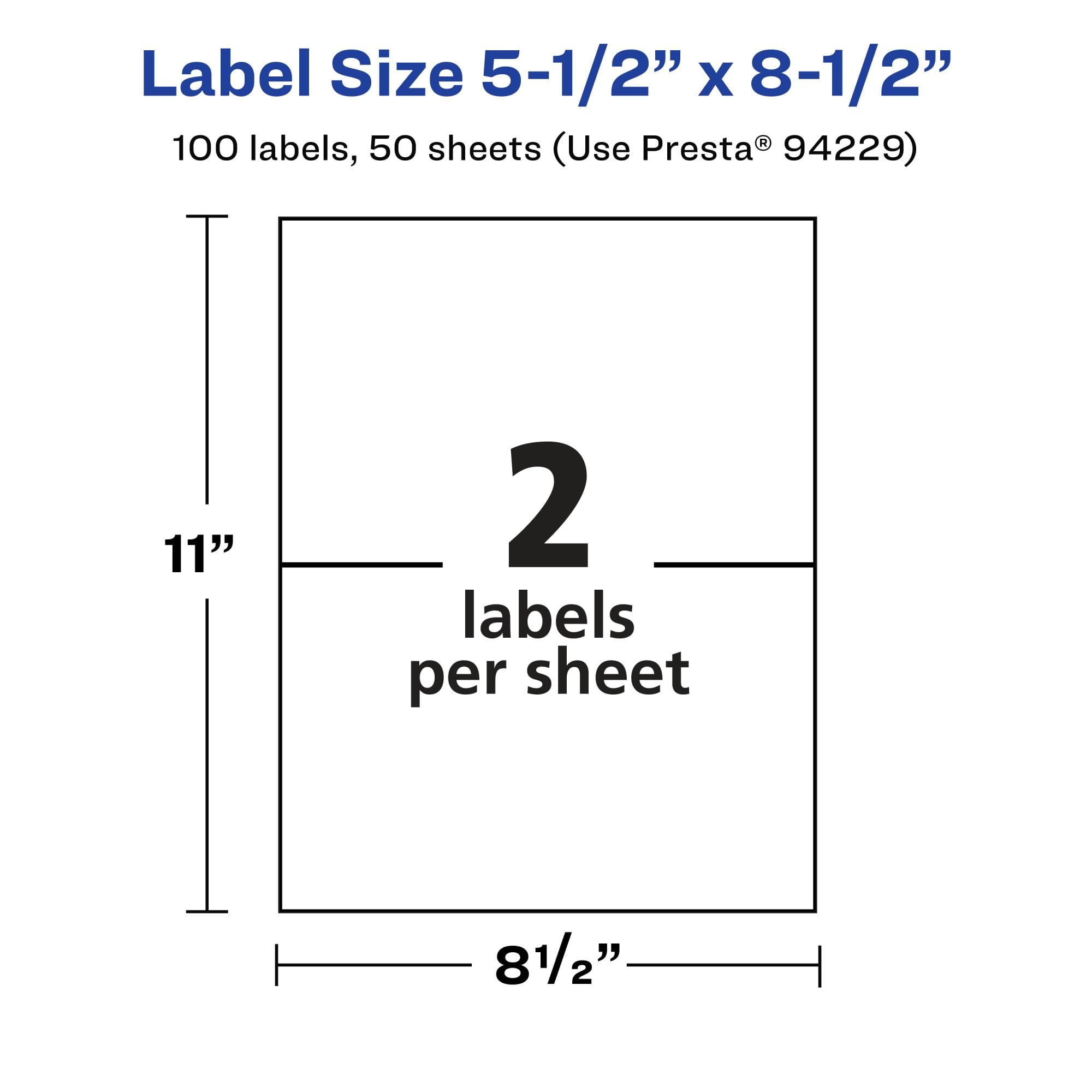 Avery Etichette rettangolari trasparenti lucide, 14 x 21,6 cm, 100 etichette trasparenti lucide, stampabili a laser/a getto d'inchiostro, ideali per merchandising di prodotti, matrimoni e spedizioni