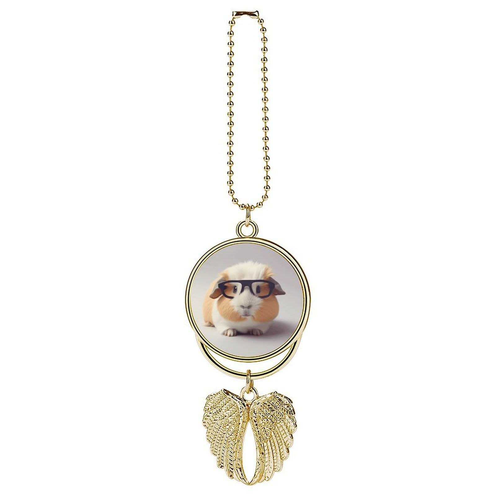Guinea Pig with Glasses Car Pendant Hanging Swing Auto Rear View Mirror Hanging Car Rear View Mirror Charm Truck Hanger Ornament Charm for Car Rear View Mirrors Accessories