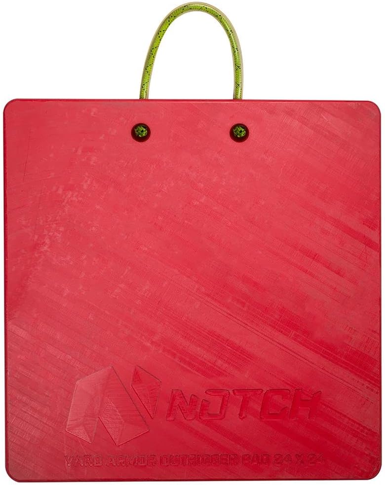 Notch Yard Armor Heavy-Duty UHMWPE Outrigger Pada, Textured No-Slip Finish, Red Color for Visibility, VLL: 48,500-74,900 lbs.