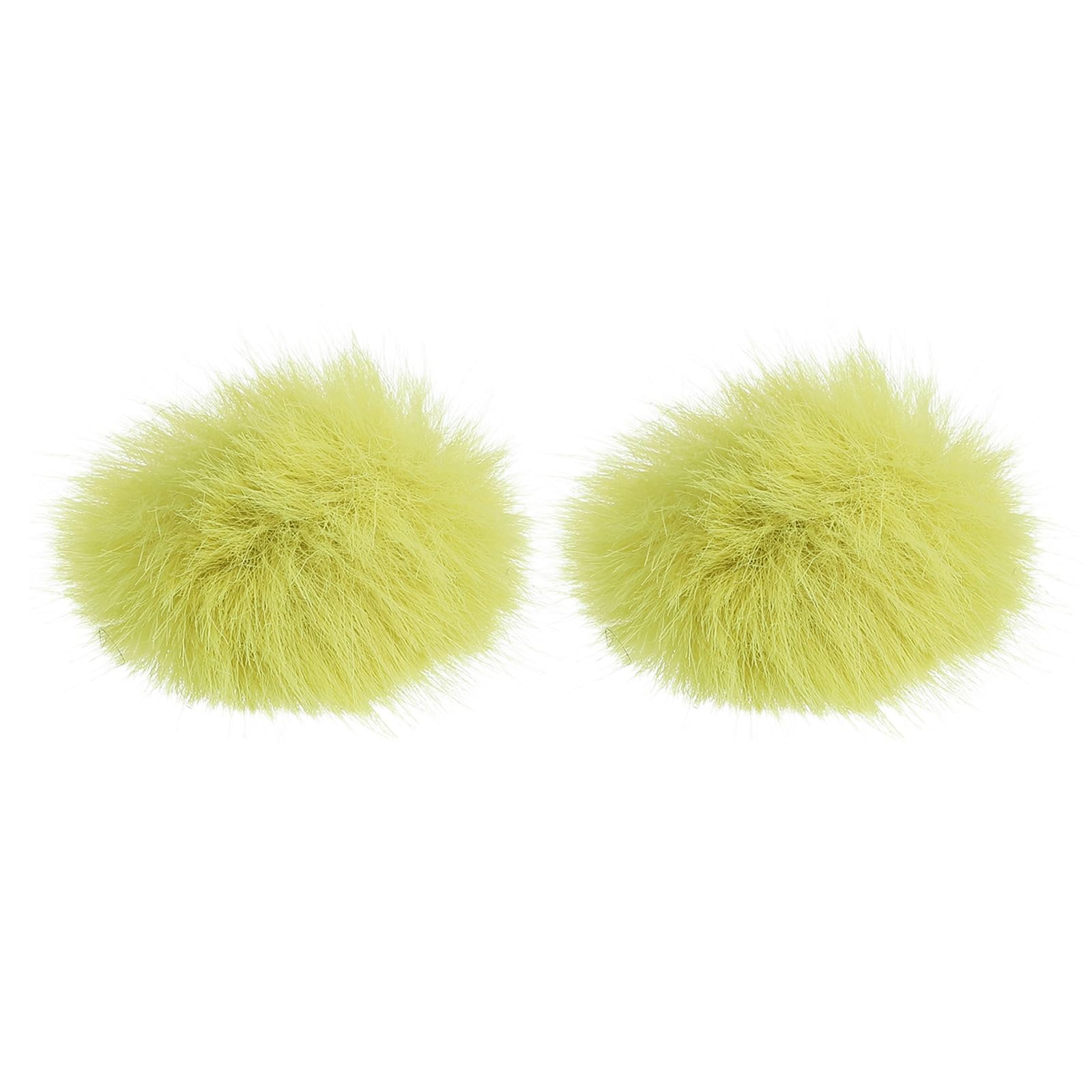 PATIKIL Furry Microphone Windscreen 5mm x 55mm Mic Cover Windshield for Indoor Outdoor Microphone Yellow 2 Pack