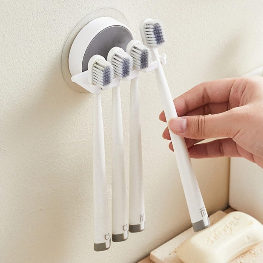 Zahnbürstenhalter Für Alle Arten Von Zahnbürsten Haushalts-Zahnbürstenhalter Mit Saugnapf, Zahnpasta-Halter, Kein Bohrer, Wandmontage Badaccessoires(2pcs)