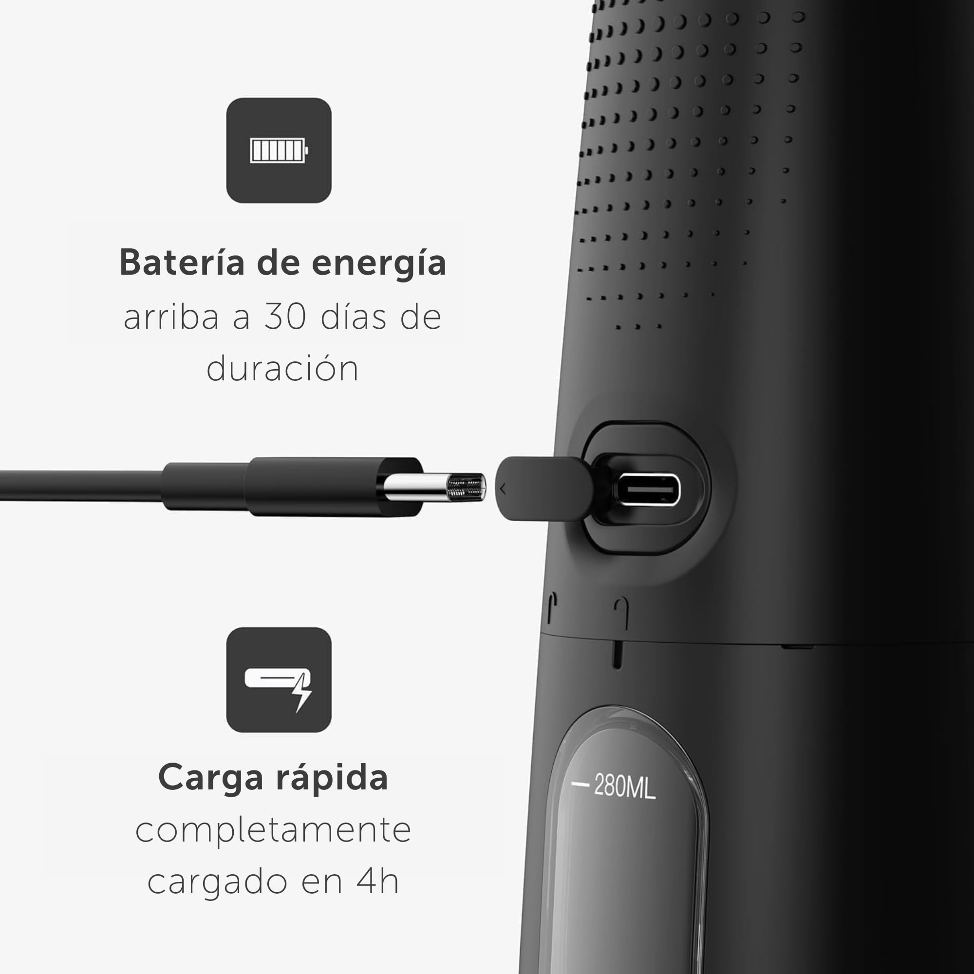 Wondersmile Irrigador bucal PRO - Ganador de la prueba 2024-100 días de prueba sin riesgo - Tecnología SmoothFlow para un cuidado óptimo de dientes y encías - con 4 modos (Ultimate Black)