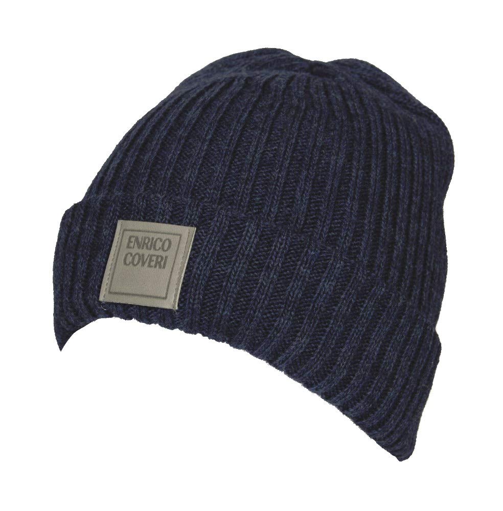 Enrico Coveri Hat Cap Beret Bonnet Item MC1041 Made in Italy, 34 Navy, One Size