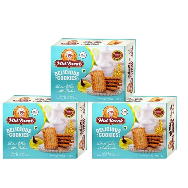 Mid Break Desi Ghee Atta Pistachio Biscuits | Premium Handmade Cookies | Atta Biscuits | 300 Gram X 3 |(Pack Of 3) (B0BC28P1ML) Amazon Price History, Amazon Price Tracker
