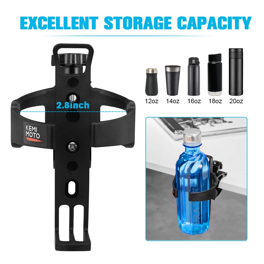 kemimoto ATV Cup Holder Motorcycle Bottle Holder Univesal Drink Holder