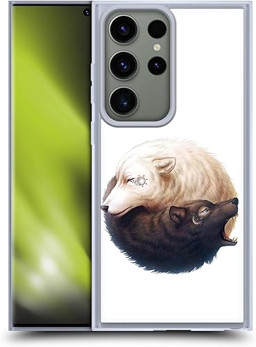 Head Case Designs Officially Licensed Jonas JoJoesArt Jödicke Yin Yang Wolves Creatures Soft Gel Case Compatible with Samsung Galaxy S23 Ultra 5G