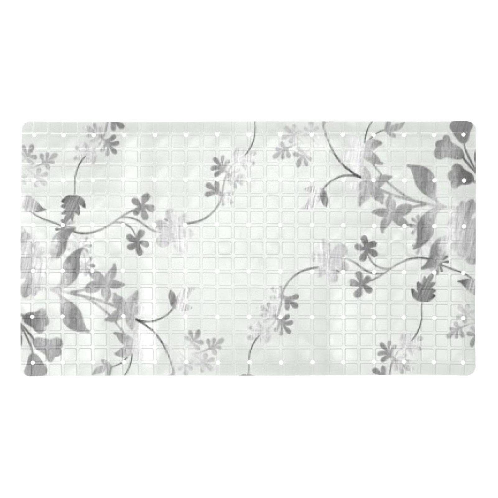 Tapis de baignoire antidérapant gris lavable en machine pour toute la famille