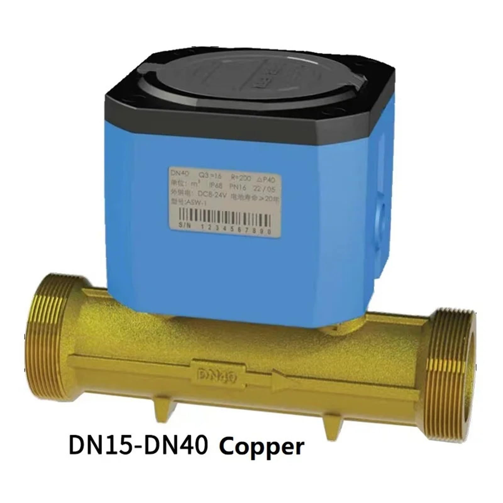 Caudalímetro, DN15 DN20 DN25 DN32 DN40 Medidor de flujo agua ultrasónico Conexión roscada IP68 RS485 MODBUS Flujo