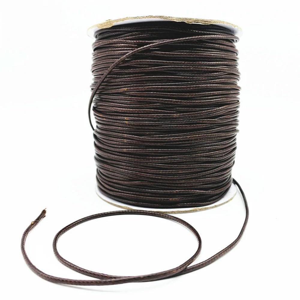 GENPICONG 0.5mm/0.8mm/1mm/1.5mm/2mm Waxed Cotton Cord Rope Waxed Thread Cord String Strap Necklace Rope For Jewelry Making