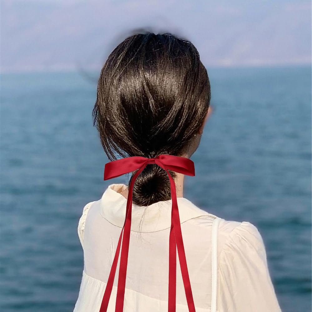 Fiocchi per capelli da donna, fiocchi per capelli da donna, fiocco rosso per capelli, fiocchi per coquette, fiocchi per capelli lunghi, nastro per fiocchi per capelli, fermagli per capelli rossi,