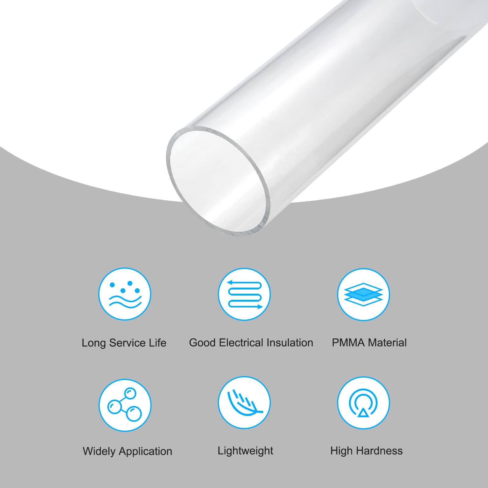 DMiotech 4pcs 8mm X 10mm 12" Transparent Acrylique Tuyau Rigide Plastique Tube Pour Aquarium Tuyau Eau, Eau Système Refroidisement, Plomberie