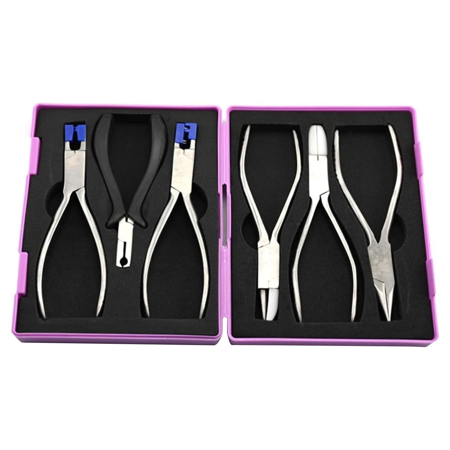 Kit di riparazione per occhiali senza montatura con 6 pinze di precisione, compatto e portatile per riparazioni facili di orologi, occhiali e computer